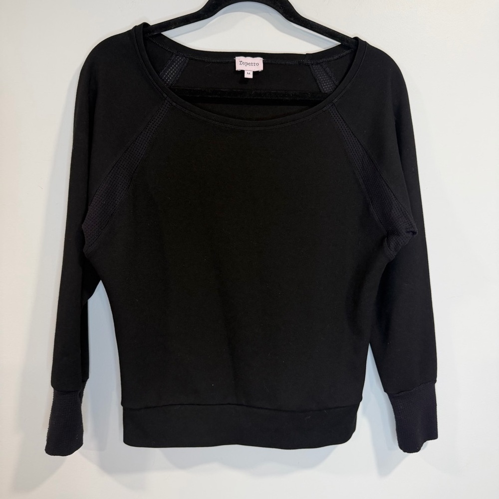 Repetto Black Long-Sleeve Crew Neck Top